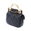 Chanel CC Quilted Calfskin Lady Card Holder with Chain Top Handle Bag Secondhand
