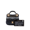 Chanel CC Quilted Calfskin Lady Card Holder with Chain Top Handle Bag Secondhand