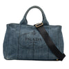 Prada Denim Canapa Logo Satchel Secondhand