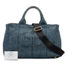 Prada Denim Canapa Logo Satchel Secondhand