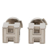 Hermès Palladium Plated Cage dH Cube Push Back Earrings Secondhand