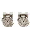 Hermès Palladium Plated Cage dH Cube Push Back Earrings Secondhand