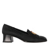 Ralph Lauren Black Satin Heeled Loafers - '90s Second hand