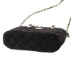 Chanel Quilted Velvet Coco Clutch With Chain Secondhand
