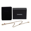 Chanel CC Gold Plated Faux Pearl Flower and Strass Heart Pendant Necklace Secondhand