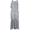 Chanel Blue and White Striped Silk Long Dress - 2000s Second hand