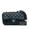 Chanel CC Quilted Perforated Lambskin Single Flap Secondhand