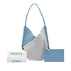 Bottega Veneta Small Nappa and Canvas Intrecciato Solstice Shoulder Bag Secondhand