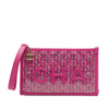 Chanel Quilted Tweed PVC Logo Wristlet Clutch Secondhand