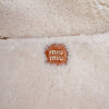 Miu Miu Large Shearling Trimmed Calfskin Logo Beau Shoulder Bag Secondhand