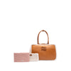 Miu Miu Large Shearling Trimmed Calfskin Logo Beau Shoulder Bag Secondhand
