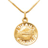 Chanel Gold Plated Faux Pearl Logo Round Pendant Necklace Secondhand