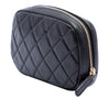 Chanel CC Quilted Lambskin Curvy Cosmetic Case Pouch Secondhand