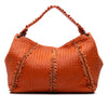 Secondhand Bottega Veneta Large Fringed Trim Nappa Intrecciato Hobo
