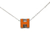 Hermès Palladium Plated Lacquered Cage D H Pendant Necklace Secondhand