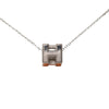 Hermès Palladium Plated Lacquered Cage D H Pendant Necklace Secondhand