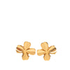 Chanel CC Gold Plated Clover Clip on Earrings Secondhand