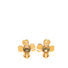 Chanel CC Gold Plated Clover Clip on Earrings Secondhand