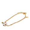 Chanel CC Gold Plated Resin and Crystal Soccer Ball Charm Bracelet Secondhand