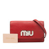 Miu Miu Goatskin Madras Miu Logo Crossbody Secondhand