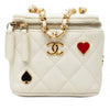 Chanel Mini Quilted Caviar Enamel Coco Casino Vanity Case With Chain Secondhand