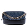 Chanel Bicolor Aged Calfskin Gabrielle Double Zip Clutch with Chain Secondhand