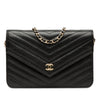 Chanel Chevron Goatskin Statement Wallet On Chain Secondhand