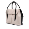 Secondhand Maison Margiela Bicolor Goatskin and Canvas New Lock Horizontal Satchel