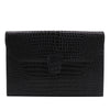 Saint Laurent Croc Embossed Patent Clutch Secondhand