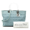 Dior Large Denim Cannage Acrylic Handles Lady Dior Secondhand