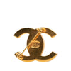 Chanel CC Gold Plated Turnlock Pin Brooch Secondhand