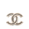Chanel CC Gold Plated Rhinestone Brooch Secondhand