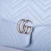 Secondhand Gucci Gg Marmont Small Top Handle Pastel Blue Matelassé Leather Bag