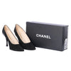 second hand Chanel Black Suede Leather and Patent Leather Pumps