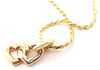 Cartier Double Heart Pendant Chain Yellow and White Gold Necklace Secondhand