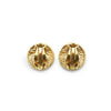 Chanel Lion Crest Shield Round Clip Earrings GP secondhand
