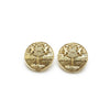 Chanel Lion Crest Shield Round Clip Earrings GP secondhand