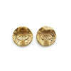 Chanel Lion Crest Shield Round Clip Earrings GP secondhand