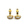 Chanel Artificial Pearl Logo Clip Earrings secondhand