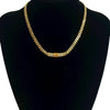 Dior Gold Plated CD Logo Rhinestone Cuban Chain Link Necklace Secondhand
