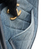 Chanel Small CC Quilted Denim Front Pocket Chain Hobo Bag Secondhand