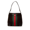Gucci Suede Web Shoulder Bag Secondhand