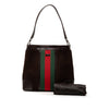Gucci Suede Web Shoulder Bag Secondhand