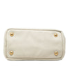 Miu Miu Cotton Trimmed Embroidered Canvas Logo Convertible Tote Secondhand
