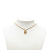 Secondhand Dior Gold Plated Strass CD Logo Oval Pendant Necklace