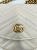 Gucci GG Marmont Half Moon Flap Crossbody Bag Matelasse Leather