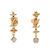 Louis Vuitton Gold Plated Strass LV In The Sky Push Back Earrings Secondhand