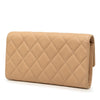 Chanel CC Quilted Caviar Gusset Flap Long Wallet Secondhand