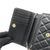 Chanel Mini CC Quilted Caviar Wallet On Chain Secondhand