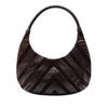 Ferragamo Chevron Calfskin and Studded Suede Hobo Secondhand